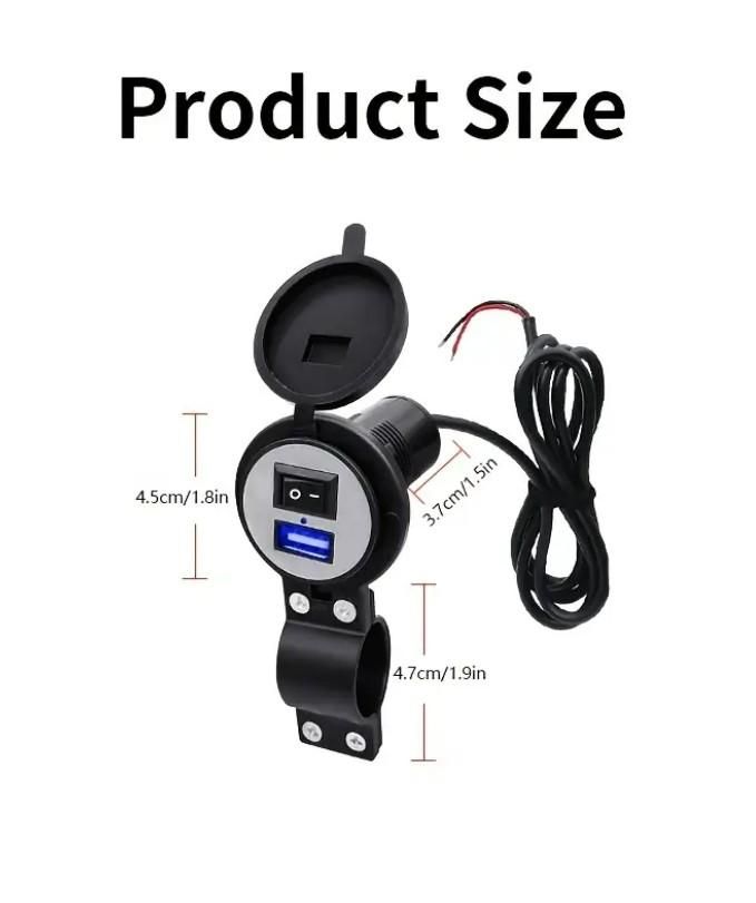 Waterproof Bike Motorcycle USB Charger - Compact & Durable | Essygo