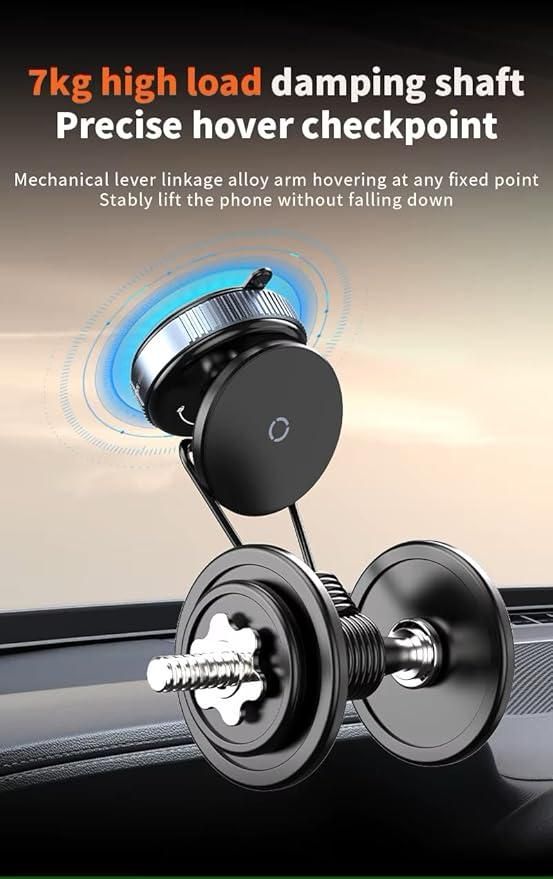 Magnetic Suction Phone Holder - 360° Rotating Car & Desk Mount