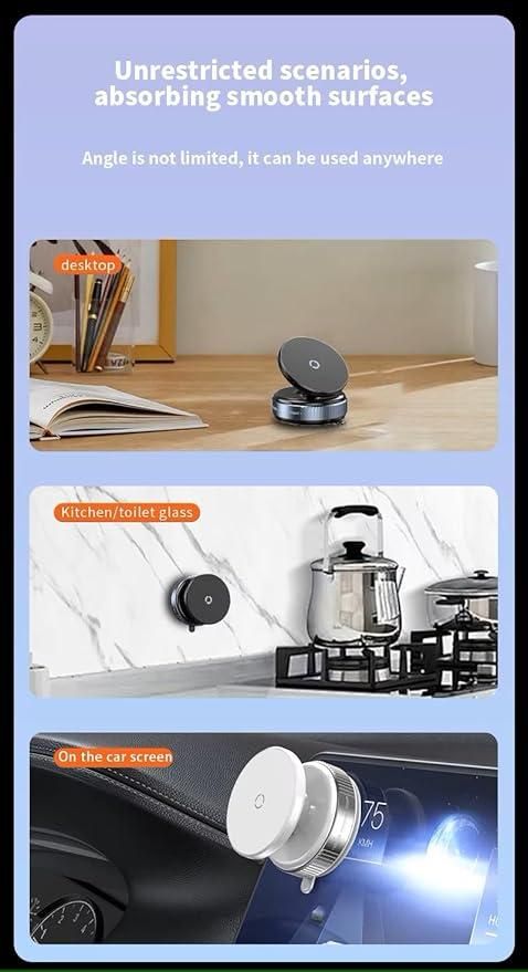 Magnetic Suction Phone Holder - 360° Rotating Car & Desk Mount